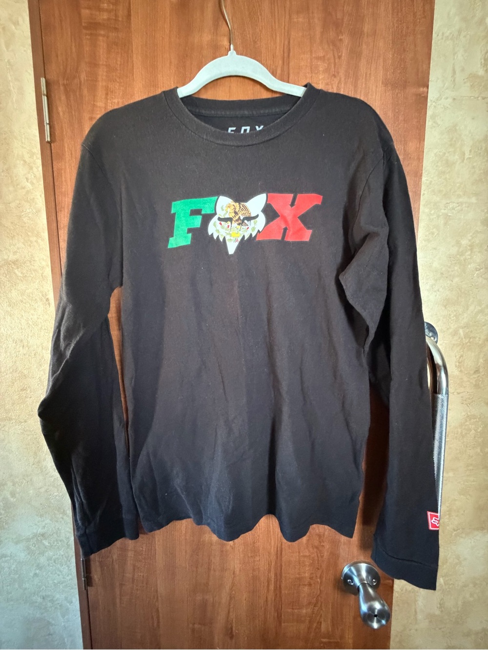 FOX Racing Black Long-Sleeve Shirt with Mexico Logo Size Small